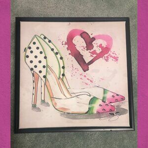 Framed Canvas "Love Shoe" Picture